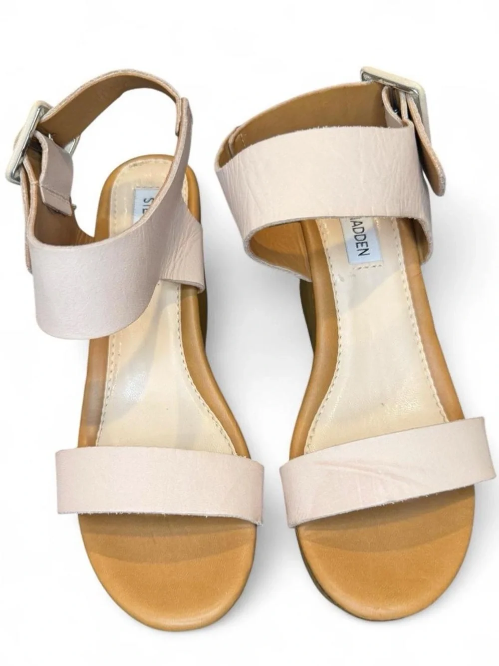 Steve Madden Nylee Leather Platform Wedge Sandals, Size 8.